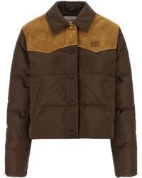Miu Miu - Pongé Tec Down Jacket - Lyst