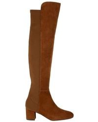 Stuart Weitzman - Coffee Suede Heel Knee High Boots (37 Eu - Lyst