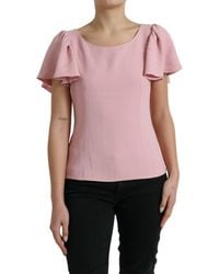 Dolce & Gabbana - Short Sleeves Round Neck Blouse Top - Lyst