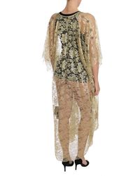 Dolce & Gabbana - Floral Lace Crystal Gown Cape Dress - Lyst