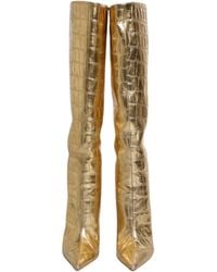 Dolce & Gabbana - Leather Stiletto Heels High Boots Shoes - Lyst