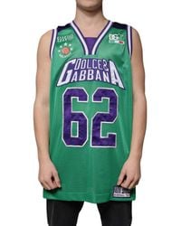 Dolce & Gabbana - Polyester Jersey Sleeveless T-Shirt - Lyst