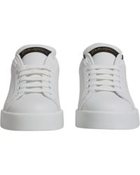 Dolce & Gabbana - Logo Portofino Sneakers Shoes And Calfskin Leather - Lyst