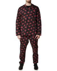 Dolce & Gabbana - Floral Print Cotton Pajama Set Sleepwear - Lyst