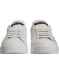 Dolce & Gabbana - Logo Portofino Sneakers Shoes And Calfskin Leather - Lyst
