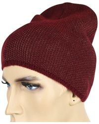Gucci - Wool Cashmere Cotton Medium Knit Beanie Hat With Logo - Lyst