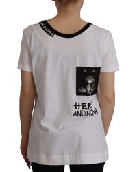 Dolce & Gabbana - Elegant Round Neck Slogan Tee - Lyst