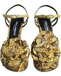 Dolce & Gabbana - Exotic Leather Ankle Strap Heels Sandals Shoes Python - Lyst