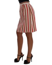 Dolce & Gabbana - Portofino Stripes Cotton Midi Skirt - Lyst