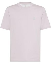 Brunello Cucinelli - Logo Cotton T-Shirt - Lyst