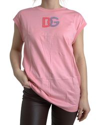 Dolce & Gabbana - Cotton Dg Logo Crew Neck Tank T-Shirt - Lyst