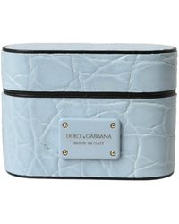Dolce & Gabbana - Leather Metal Logo Plaque Airpods Case - Lyst
