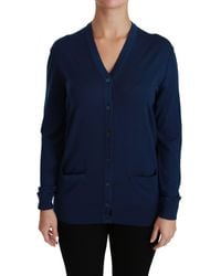 Dolce & Gabbana - Button Cardigan Virgin Wool Sweater - Lyst