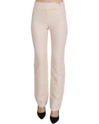Laure'l - High Waist Silk Blend Flared Dress Trousers Pants - Lyst