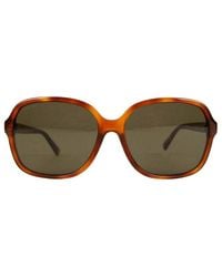 Gucci - Tortoise Acetate Square Sunglasses With Gg Logo - Lyst