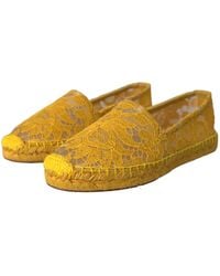 Dolce & Gabbana - Taormina Lace Espadrille Loafers Flats Shoes - Lyst