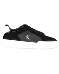 Calvin Klein - Nero Leather Sneaker - Lyst