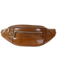 Michael Kors Mott Medium Leather Waistpack Bag In Luggage - Brown