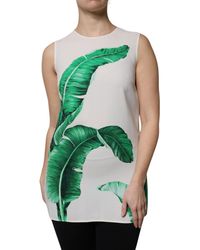 Dolce & Gabbana - Banana Leaf Print Round Neck Tank Top - Lyst