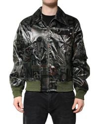 Dolce & Gabbana - Letter Print Bomber Jacket - Lyst