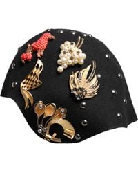 Dolce & Gabbana - Wool Embellished Cloche Hat - Lyst