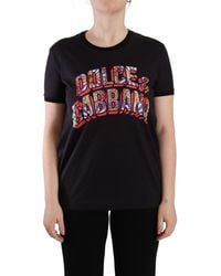 Dolce & Gabbana - Chic Crew Neck Logo Tee - Lyst