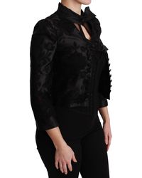 Dolce & Gabbana - Dolce Gabbana Lace Sheer Corset Organza Silk Jacket - Lyst