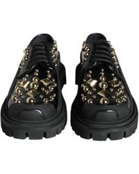 Dolce & Gabbana - Leather Trekking Derby Embellished Shoes - Lyst