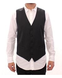 Dolce & Gabbana - Striped Wool Single Breasted Vest - Lyst
