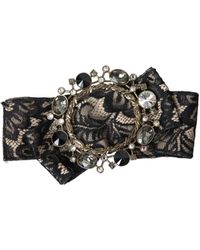 Dolce & Gabbana - Lace Crystal Handmade Brooch Hair Pin - Lyst