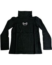 Gucci 120 Smlg Modal Cashmere Horsebit Turtle Neck T-shirt 271476 (size 4) - Black