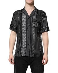 Dolce & Gabbana - Silk Floral Print Short Sleeves Shirt - Lyst