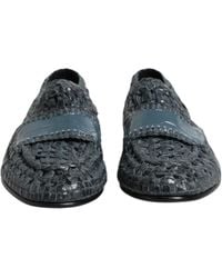 Dolce & Gabbana - Woven Leather Slip On Loafers Shoes Goat Calf - Lyst