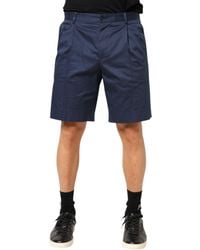 Dolce & Gabbana - Pleated Cotton Shorts - Lyst