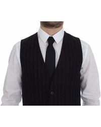 Dolce & Gabbana - Striped Wool Logo Vest Gilet Weste - Lyst