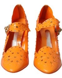 Dolce & Gabbana - Cinderella Floral Crystal Pumps Shoes - Lyst