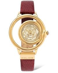 Police - Red Leather Watch - Lyst