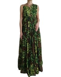 Dolce & Gabbana - Banana Leaf Sleeveless Long Maxi Dress - Lyst