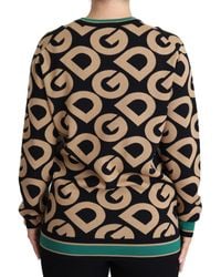 Dolce & Gabbana - Dolce Gabbana Dg Mania Wool Crewneck Pullover Sweater - Lyst