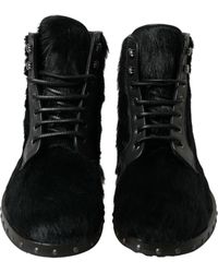 Dolce & Gabbana - Pony Style Leather Mid Calf Boots Shoes - Lyst