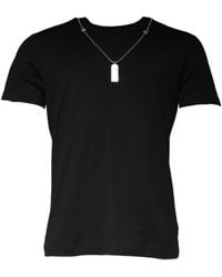 Dolce & Gabbana - Cotton Necklace Embellished T-Shirt - Lyst