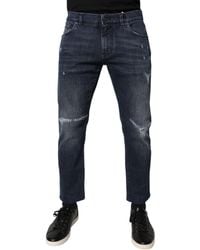 Dolce & Gabbana - Distressed Straight Leg Jeans - Lyst
