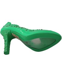 Dolce & Gabbana - Dolce Gabbana Green Crystal Floral Heels Cinderella Shoes - Lyst