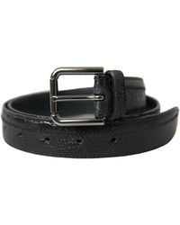 Dolce & Gabbana - Exotic Leather Metal Buckle Belt - Lyst