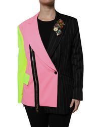 Dolce & Gabbana - Patchwork Embellished Coat Jacket - Lyst