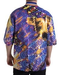 Dolce & Gabbana - Luminaire Print Cotton Polo Top Men Shirt - Lyst