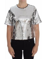 Dolce & Gabbana - Dolce Gabbana Sequin Top T-Shirts - Lyst