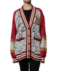 Dolce & Gabbana - Floral Lace Cardigan Sweater - Lyst
