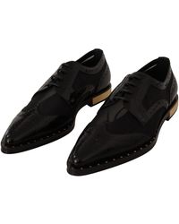 Dolce & Gabbana - Leather Broques Sheer Wingtip Shoes - Lyst