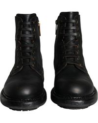 Dolce & Gabbana - Lace Up Mid Calf Boots Shoes - Lyst